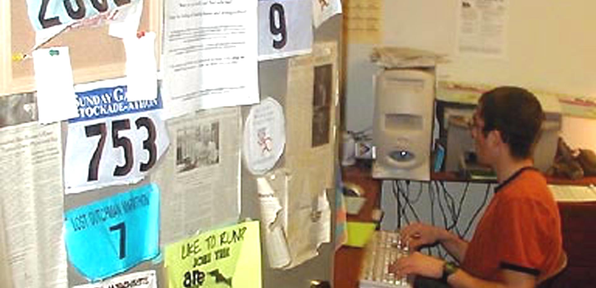 Josh working on the ARE in his dorm room.